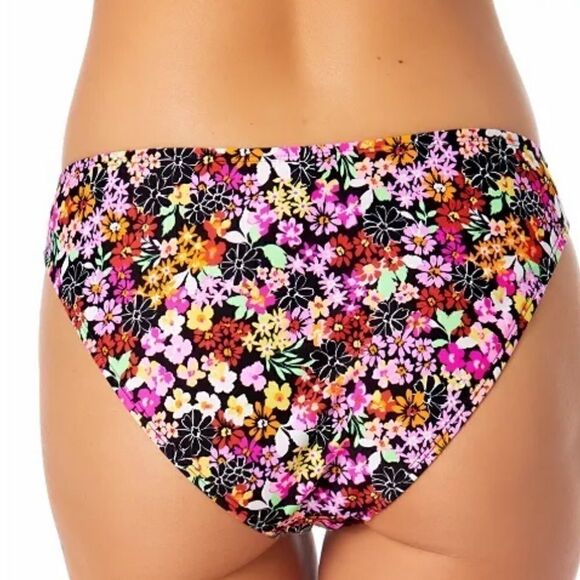 CALIFORNIA WAVES Trendy Size Ditsy-Print Side-Tab Bikini Bottoms, floral multi L - Picture 4 of 8